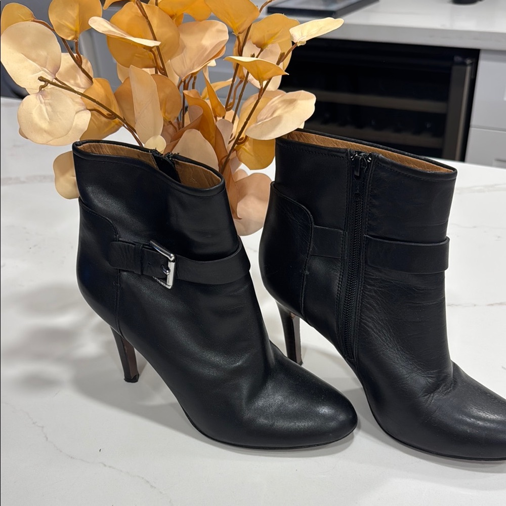 Black Leather Ankle Boots